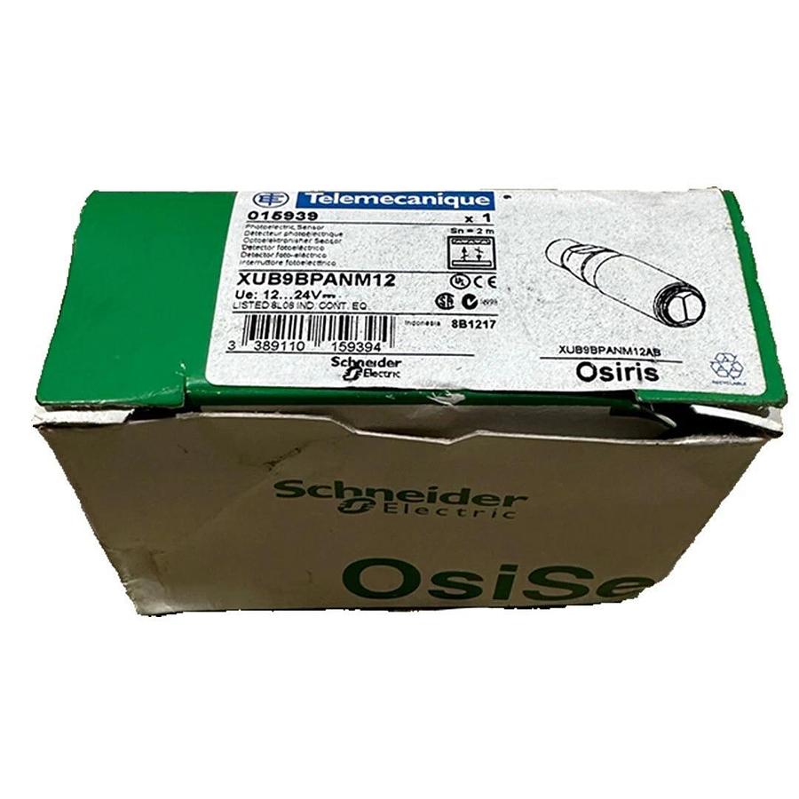 Used NEW SCHNEIDER ELECTRIC XUB9BPANM12 OsiSense PHOTOELECTRIC SENSOR 12-24VDC 015939