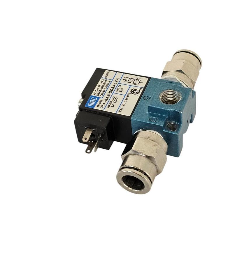 Used MAC 35A-AAB-DDAJ-1KA SOLENOID VALVE 24V 5.4W 35 SER 3WAY 1/8" NPTF 35AAABDDAJ1KA