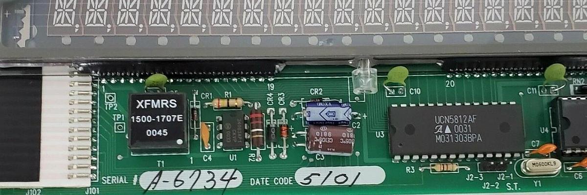 Used BABCOCK VL-01SP-02 PC BOARD DISPLAY ASSEMBLY PA100081-01 REV. C