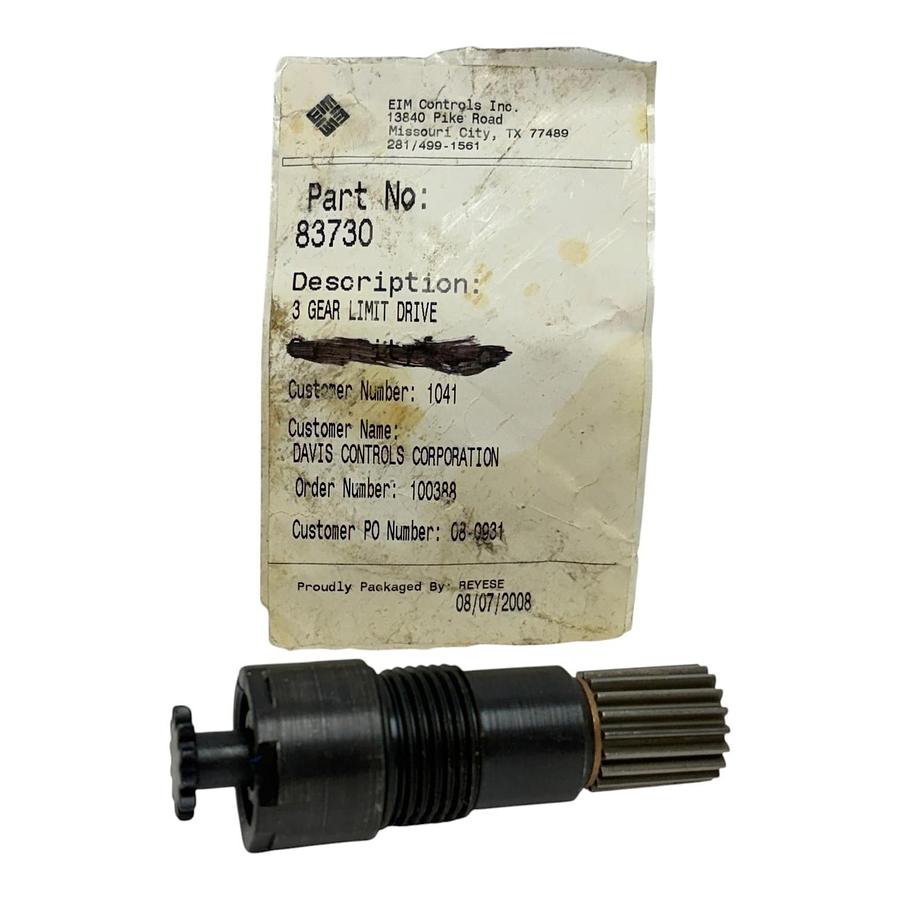 Used EIM Controls 83730 3 Gear Limit Drive Valve Actuator Assembly New Old Stock