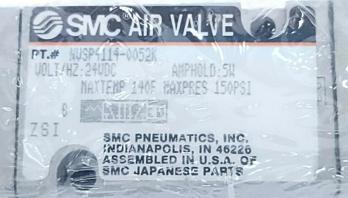 Used NEW SMC NVSP4114-0052K AIR VALVE 24VDC 150PSI NVSP41140052K