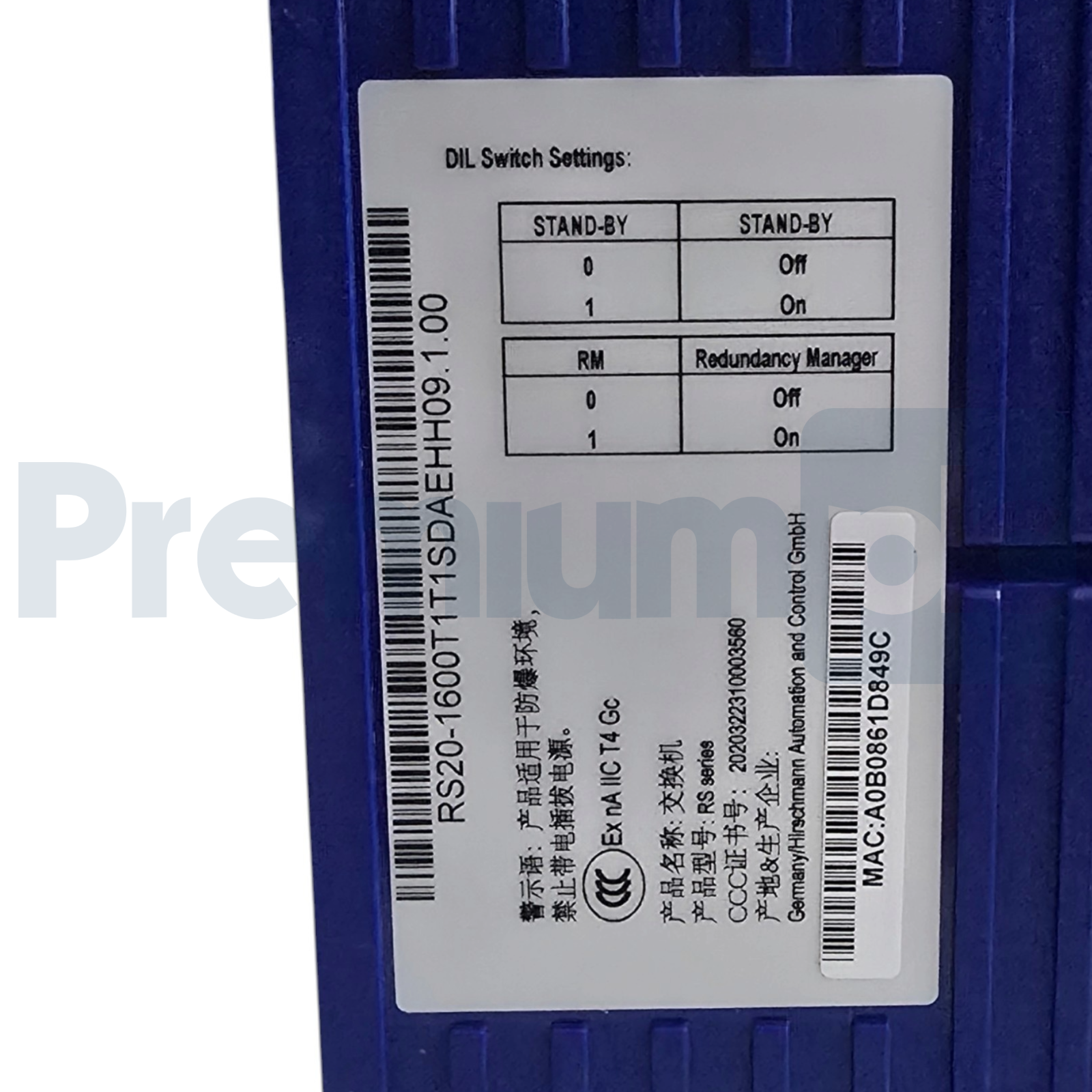 Hirschmann RS20-1600T1T1SDAE Managed 16-Port Ethernet Rail Switch 943434023 NSFS