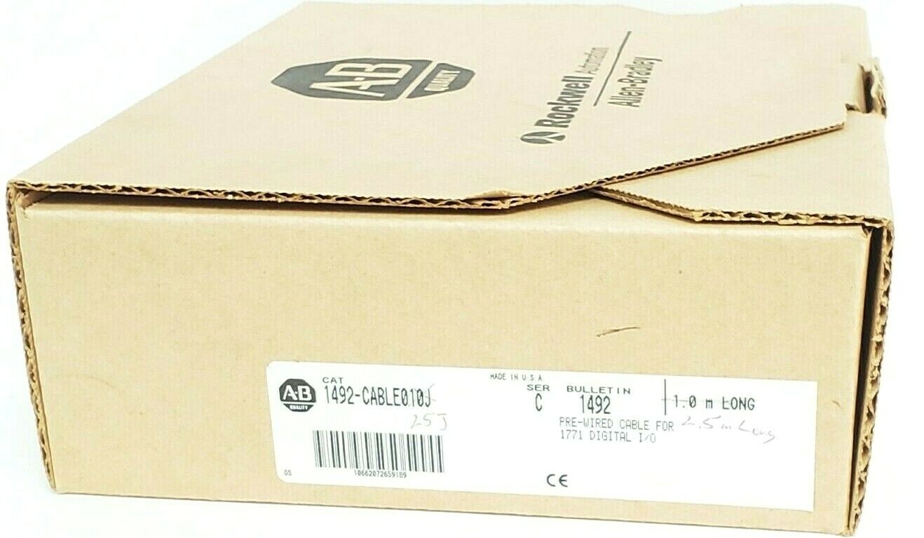 Used NEW ALLEN BRADLEY 1492-CABLE025J PRE-WIRED CABLE SER. C 2.5M 1492CABLE025J