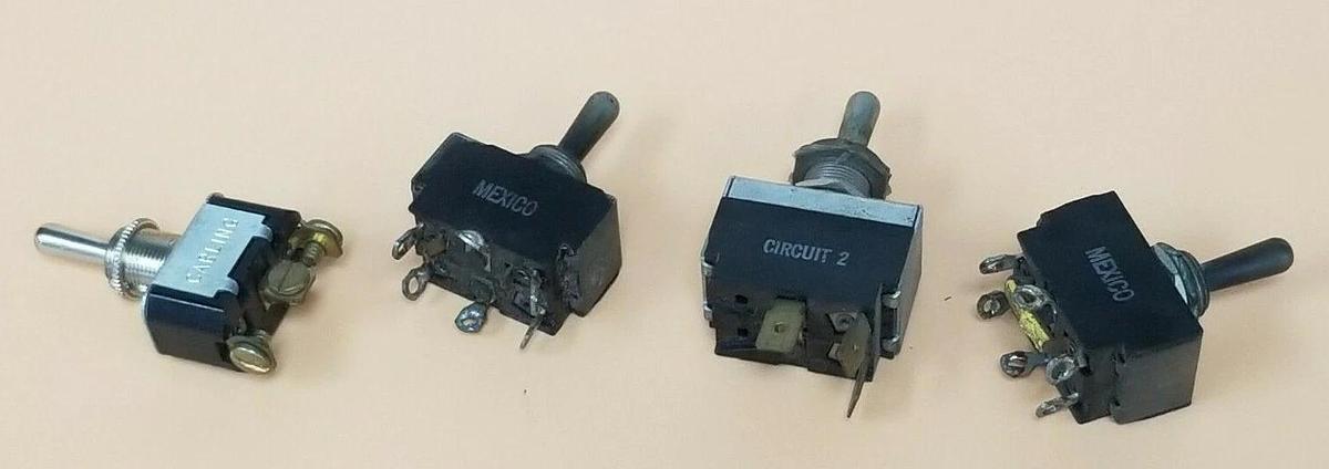 Used LOT OF 4 ASSORTED CARLING TOGGLE SWITCHES