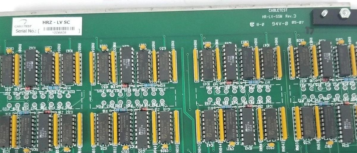 Used CABLETEST HR-LV-SSM REV. 3 BOARD P/N: 20-26020, HRZ-LV SC