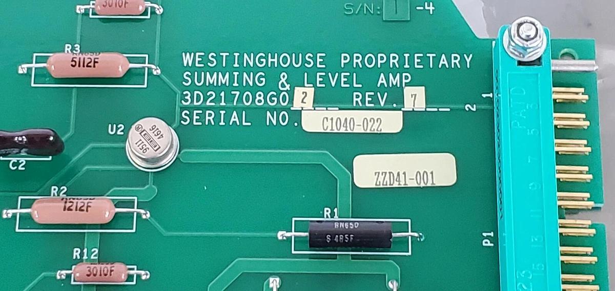 NEW WESTINGHOUSE 3D21708G02 REV. 7 SUMMING & LEVEL AMP