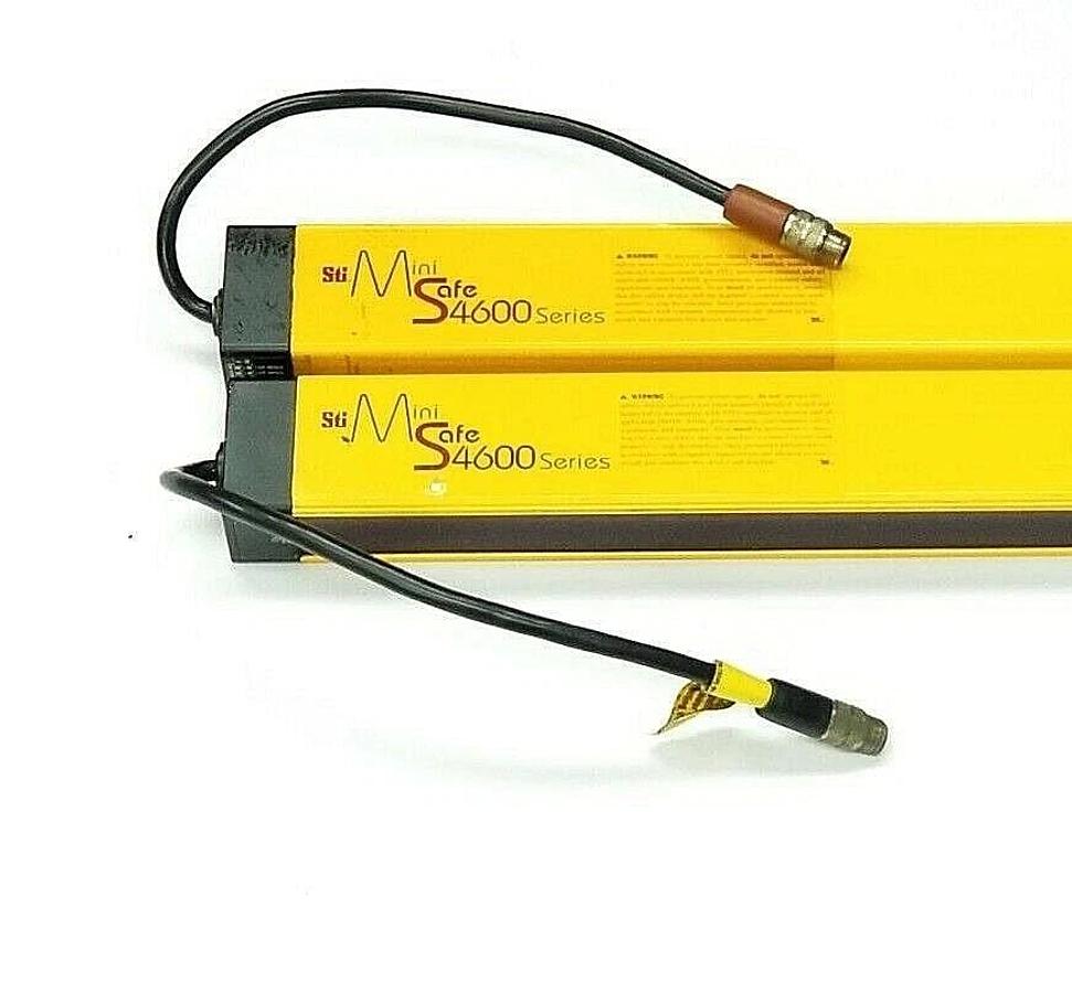 Used STI 70111-1006 TRANSMITTER & 70112-1006 RECEIVER LIGHT CURTAIN SET 32'' REPAIRED