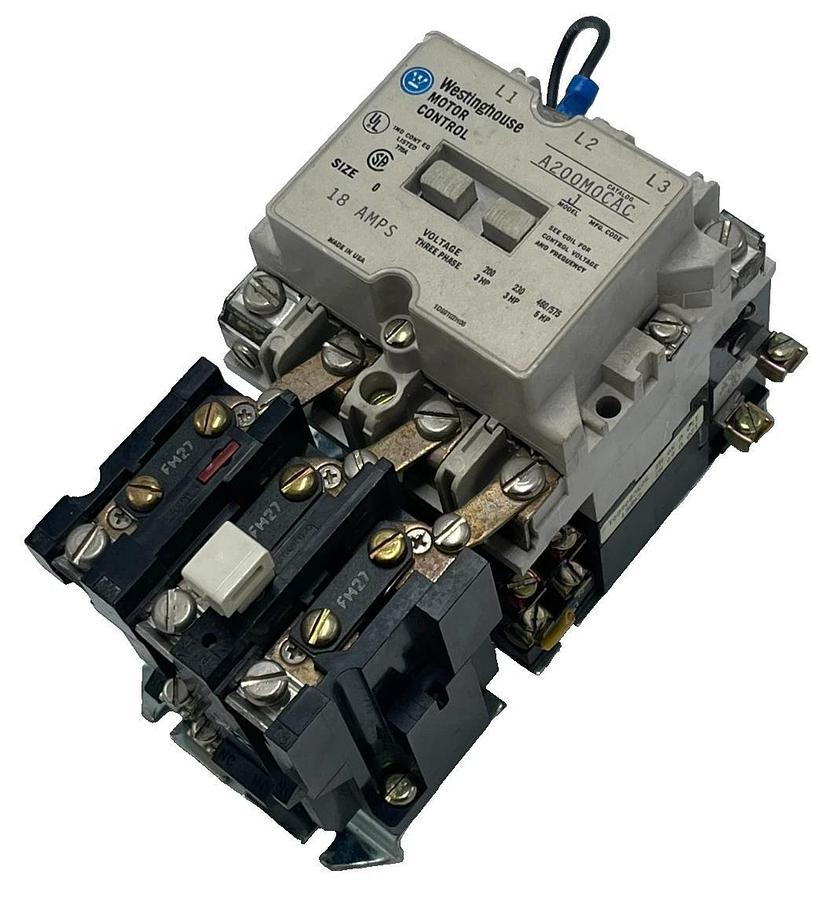 Used WESTINGHOUSE A200M0CAC Model J Motor Starter Size 0 18A 3-Pole 120V Coil 3 PHASE