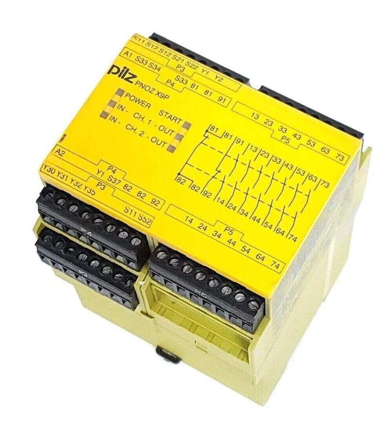 Used PILZ PNOZ X9P 24VDC 7n/o 2n/c 2so SAFETY RELAY 777609 PNOZX9P