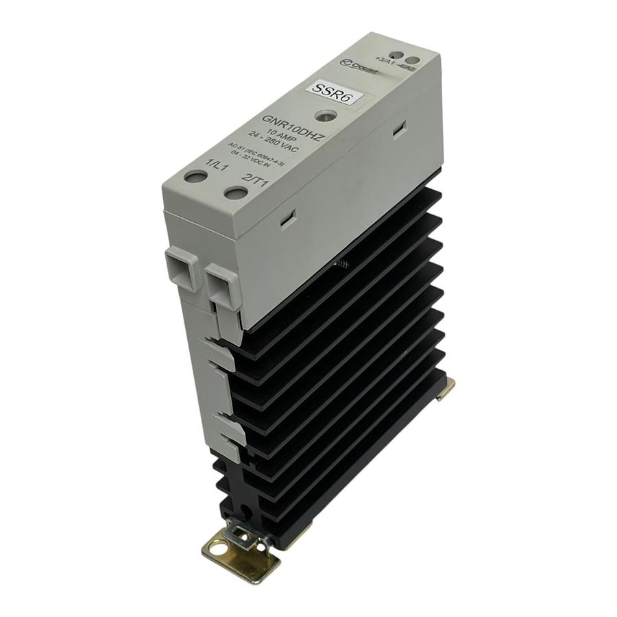 Used Crouzet GNR10DHZ Cooltech Solid State Relay SSR 10A 24-280VAC 4-32VDC Heatsink