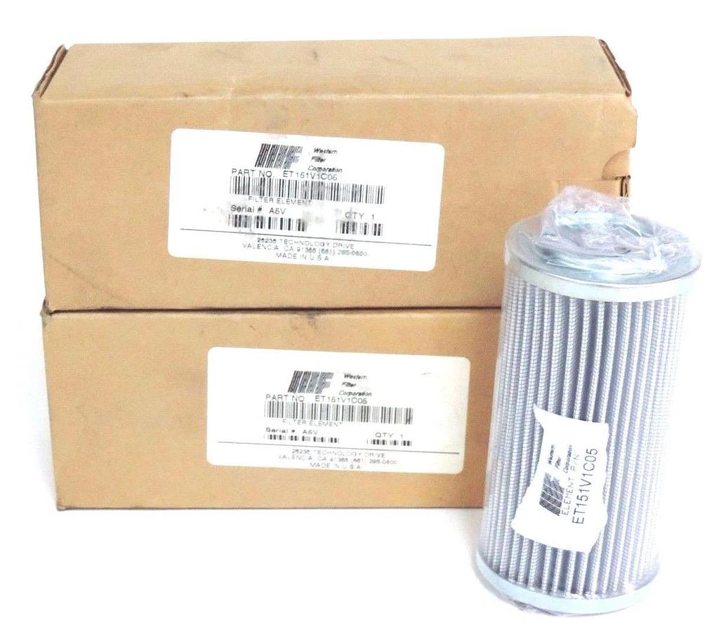 2 NIB WESTERN FILTER CORP. ET151V1C05 FILTER ELEMENTS