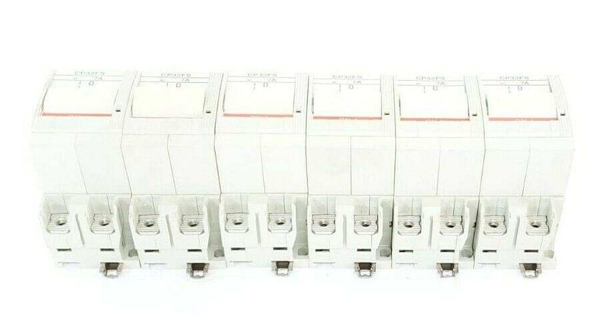 Used LOT OF 6 FUJI ELECTRIC CP32FS/7 CIRCUIT PROTECTORS CP32F-S007, 7A, 2-POLE