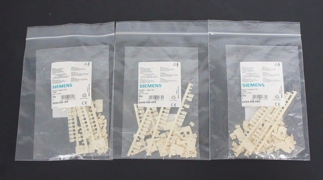 LOT OF 3 NEW SIEMENS 8WA8-848-0AE LABEL MARKER NUMBER 5 TOTAL 300