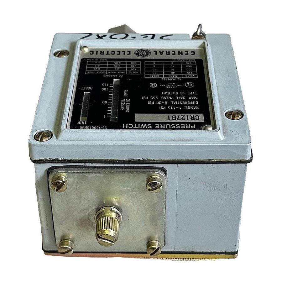 Used NEW GENERAL ELECTRIC CR127B1 BELLOWS ACTUATED PRESSURE SWITCH 1-115PSI 1NO-1NC