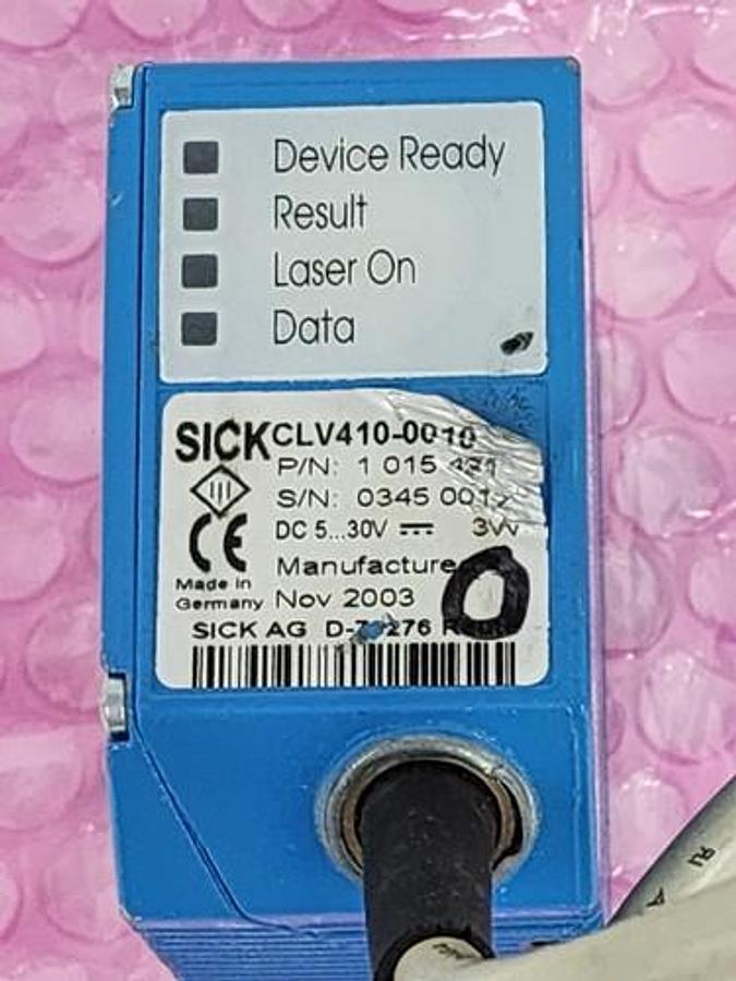Used SICK CLV410-0010 BAR CODE SCANNER P/N: 1015421