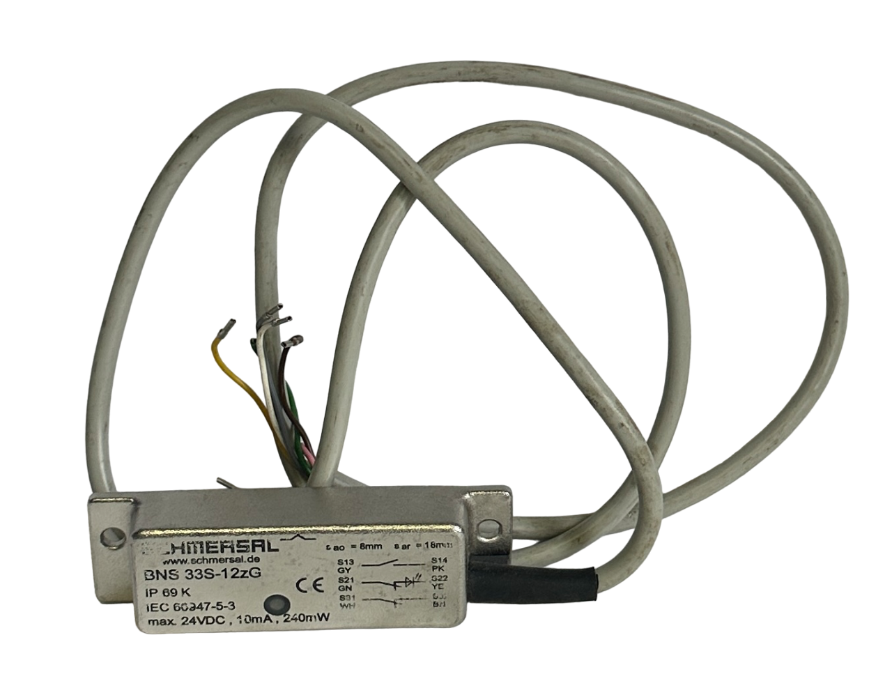 Used NEW SCHMERSAL BNS 33S-12zG / BNS33S12zG SAFETY SENSOR 24VDC 10mA 240mW 18mm 1M