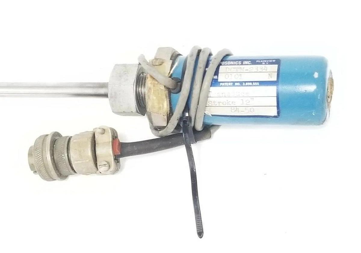 Used TEMPOSONICS INC. DCTM-2334 TRANSDUCER 12'' STROKE 84-50 20'' IN. ROD 24-5/8'' IN