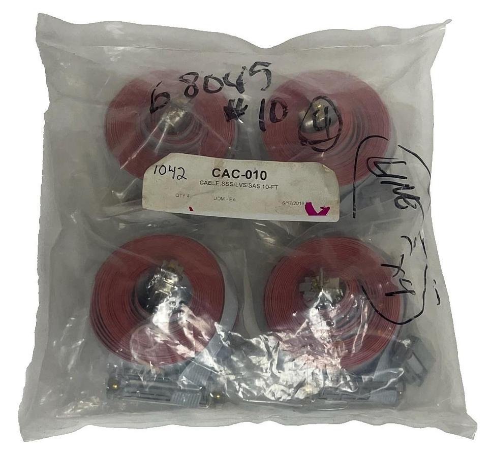 Used Lot of 4 New Surplus CAC-010 Cables SSS/LVS/SAS 10-FT Industrial Power Cord NSFS