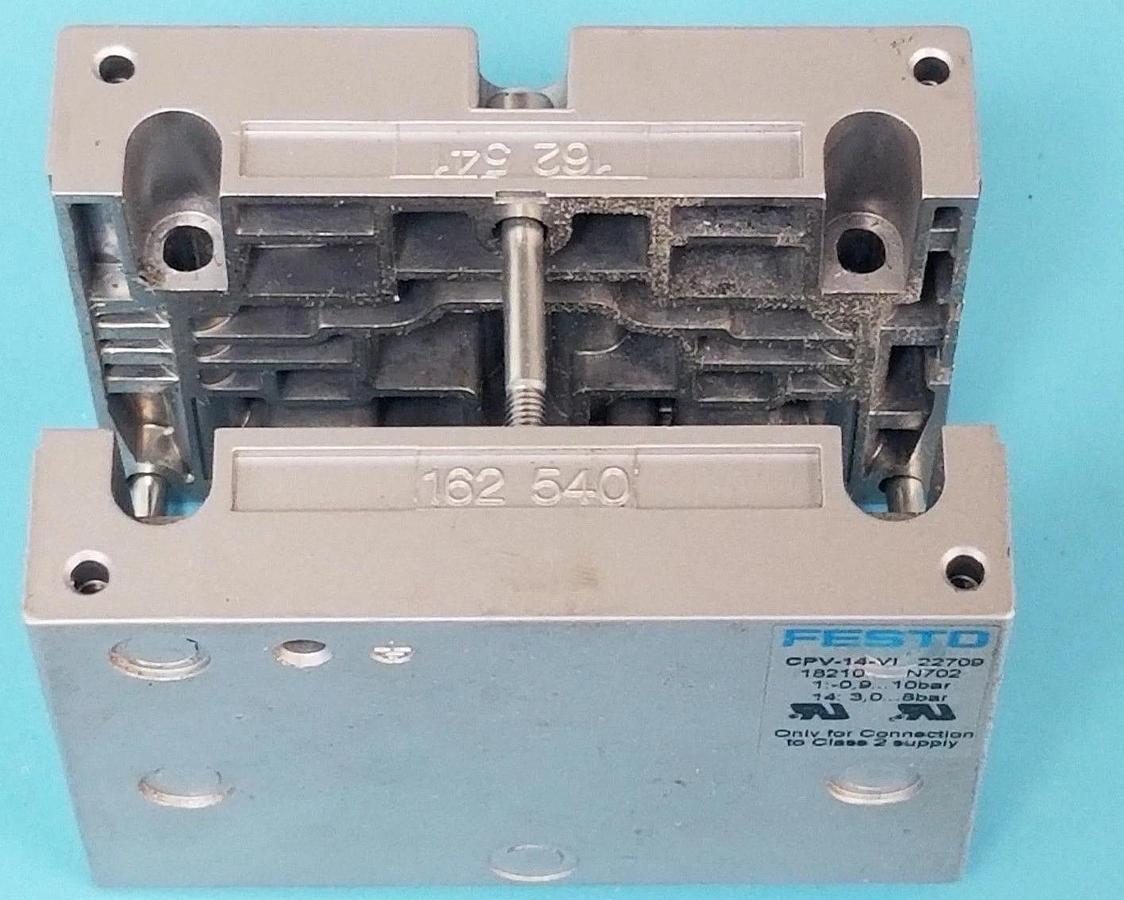 Used FESTO ELECTRIC CPV-14-VI PNEUMATIC MANIFOLD 18210 , 162-540 , 162-541