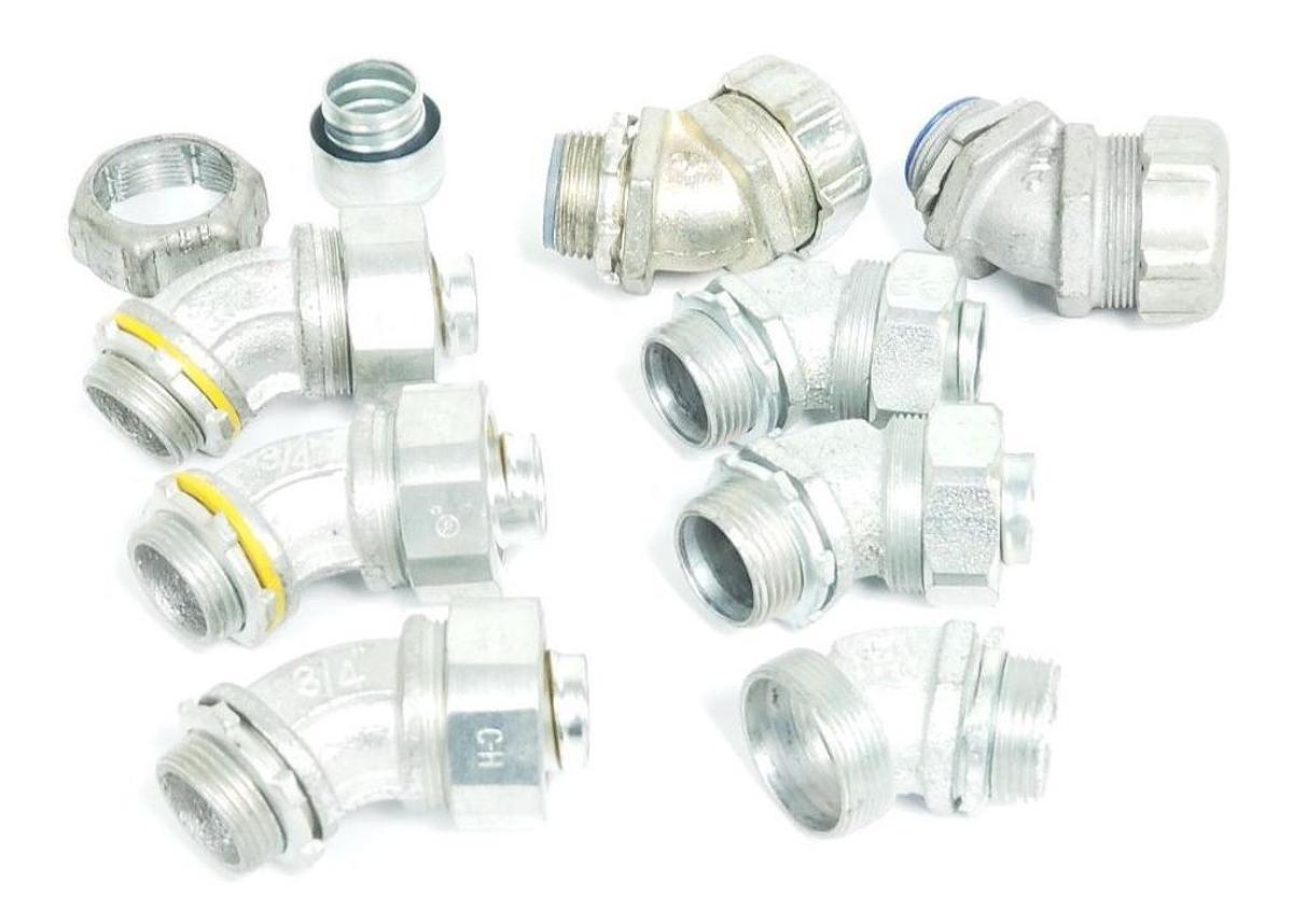 Used LOT OF 8 NEW 3/4" 45 DEGREE CONDUIT ELBOW FITTINGS