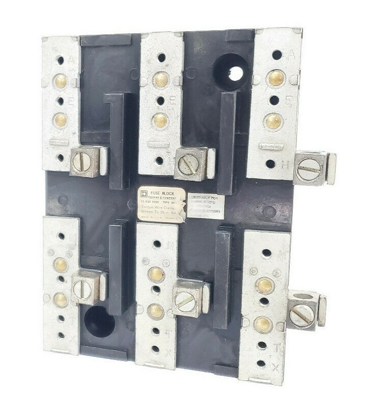 Used SQUARE D CLASS 9999 TYPE SF2 FUSE BLOCK 9999-SF2 9999SF2