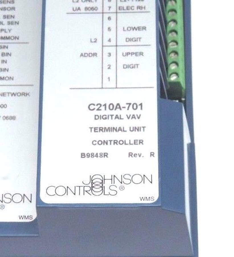 Used JOHNSON CONTROLS C210A-701 DIGITAL VAV TERMINAL UNIT CONTROLLER REV R, C210A701