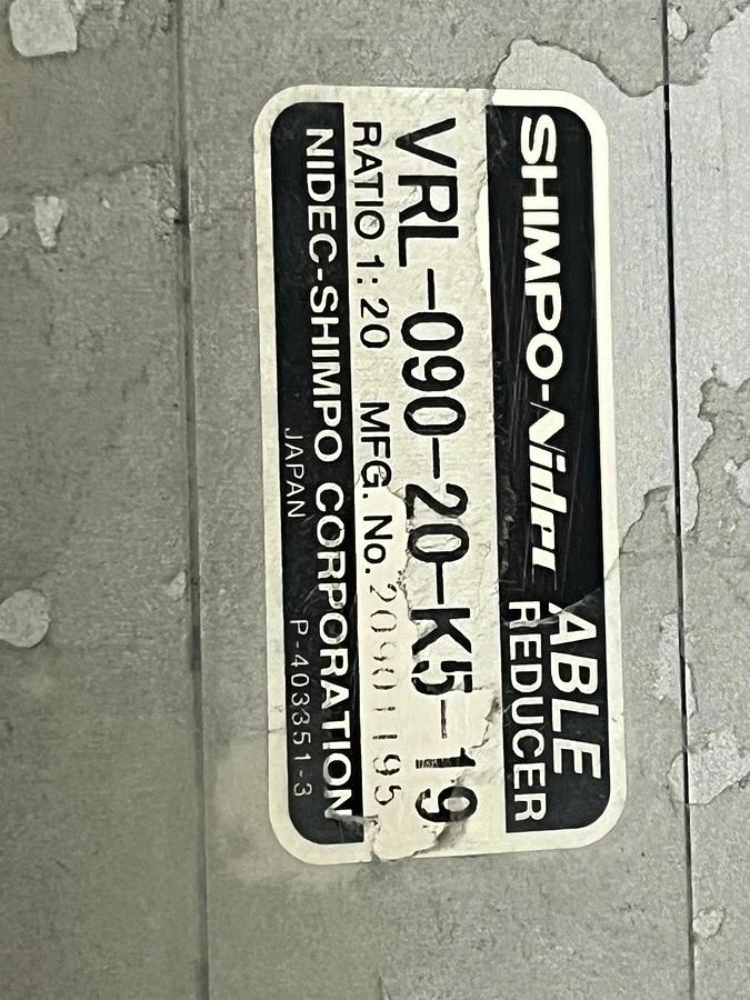 Shimpo Nidec VRL-090-20-K5-19 ABLE Reducer Planetary Gearbox Ratio 20:1 - NEW