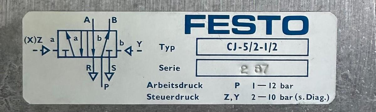 Used NEW FESTO CJ-5/2-1/2 / CJ5212 PNEUMATIC VALVE 5815 5/2 DOUBLE SOLENOID