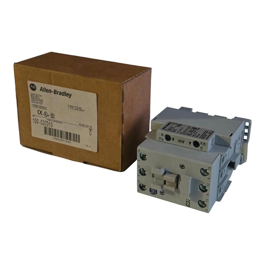 Allen Bradley 100-C37D10 /C 100-C IEC Contactor 3-P 37A 110/120VAC 1NO Aux Cont