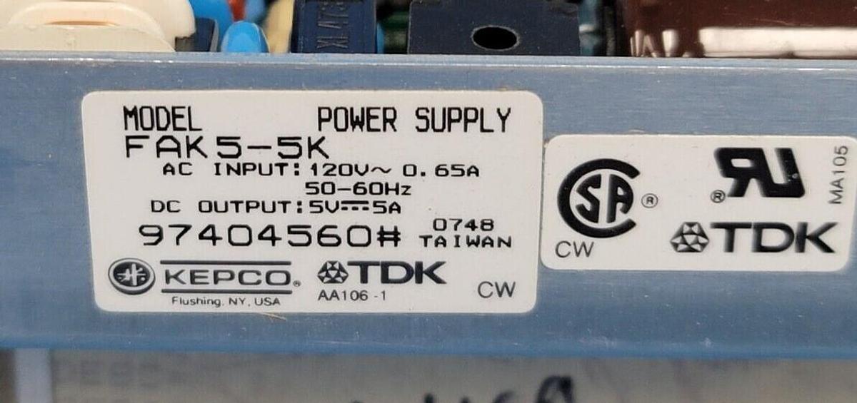 Used NEW KEPCO TDK FAK5-5K POWER SUPPLY 120V 50/60Hz FAK55K