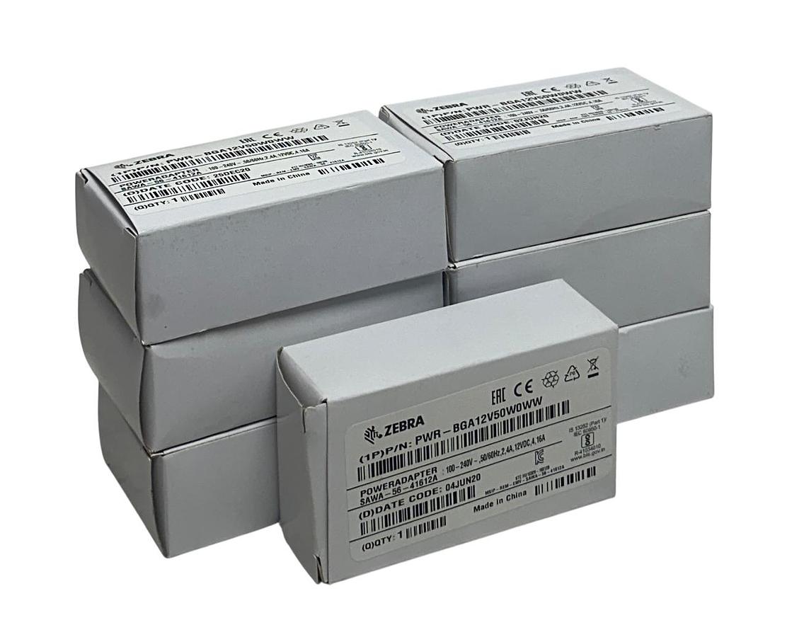 Used 7 ZEBRA PWR-BGA12V50W0WW / SAWA-56-41612A OEM POWER ADAPTERS 100-240V 2.4A NSMP