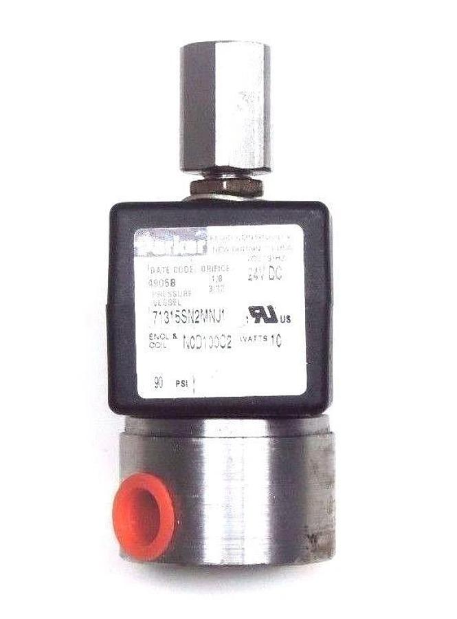 Used PARKER 71315SN2MNJ1 SOLENOID VALVE 1-1/4" NPT 10WATT, 24VDC, 90PSI