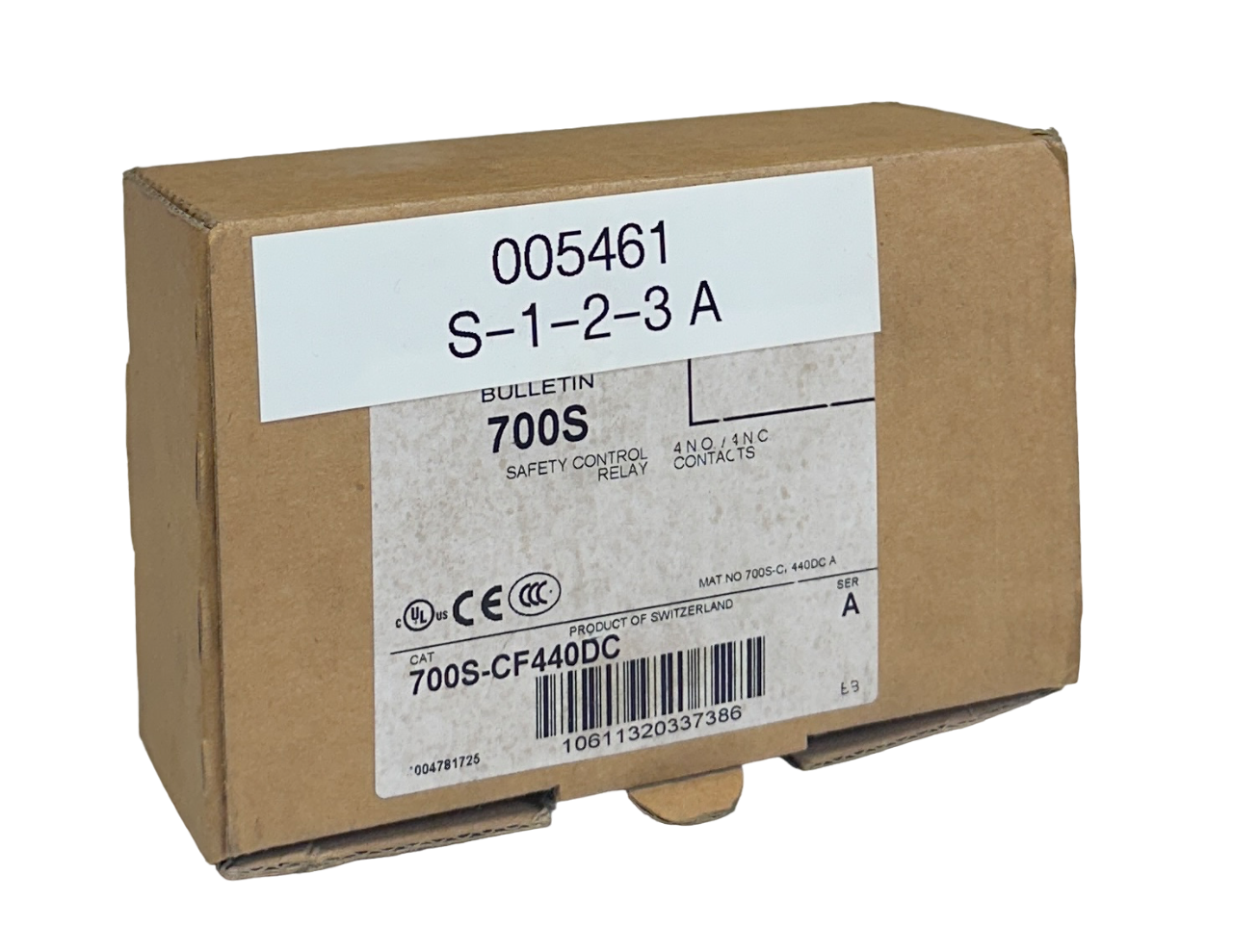 Used ALLEN BRADLEY 700S-CF440DC /A BULLETIN 700S SAFETY CONTROL RELAY 4-POLE 20A NSMP
