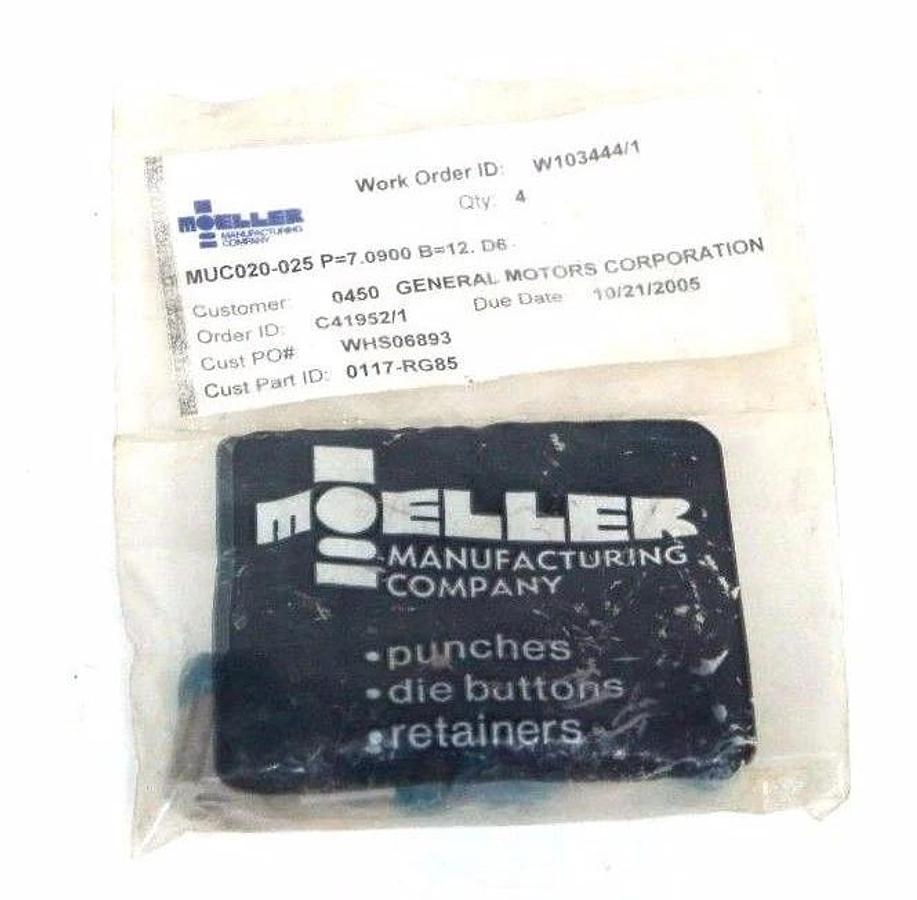 Used BAG OF 4 NEW MOELLER 0117-RG85 PUNCHES MUC020-025 P=7.0900 B=12.D6