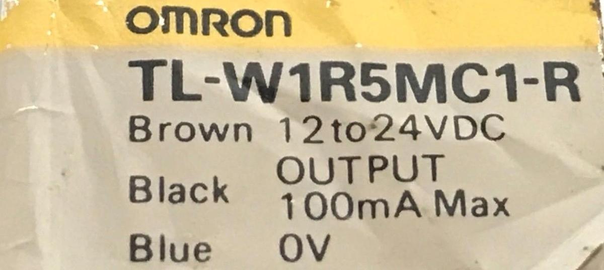 Used OMRON TL-W1R5MC1-R PROXIMITY SENSOR TLW1R5MC1R, 12 TO 24VDC