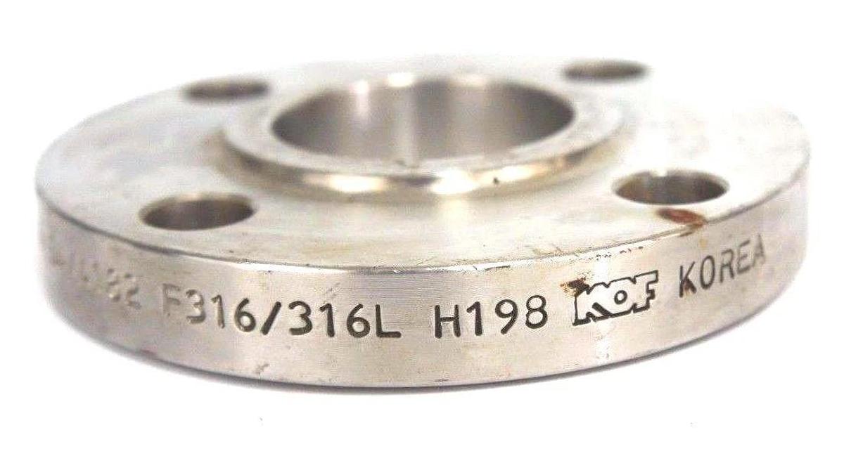 Used LOT OF 2 STAINLESS STEEL 1-1/2" FLANGES 150 B16 SA/A182 F316/316L H198