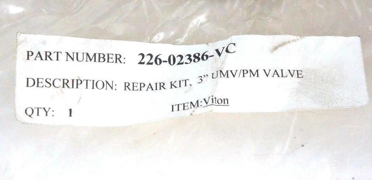 Refurbished REPAIRED VITON 226-02386-VC VALVE 3'' UMV/PM