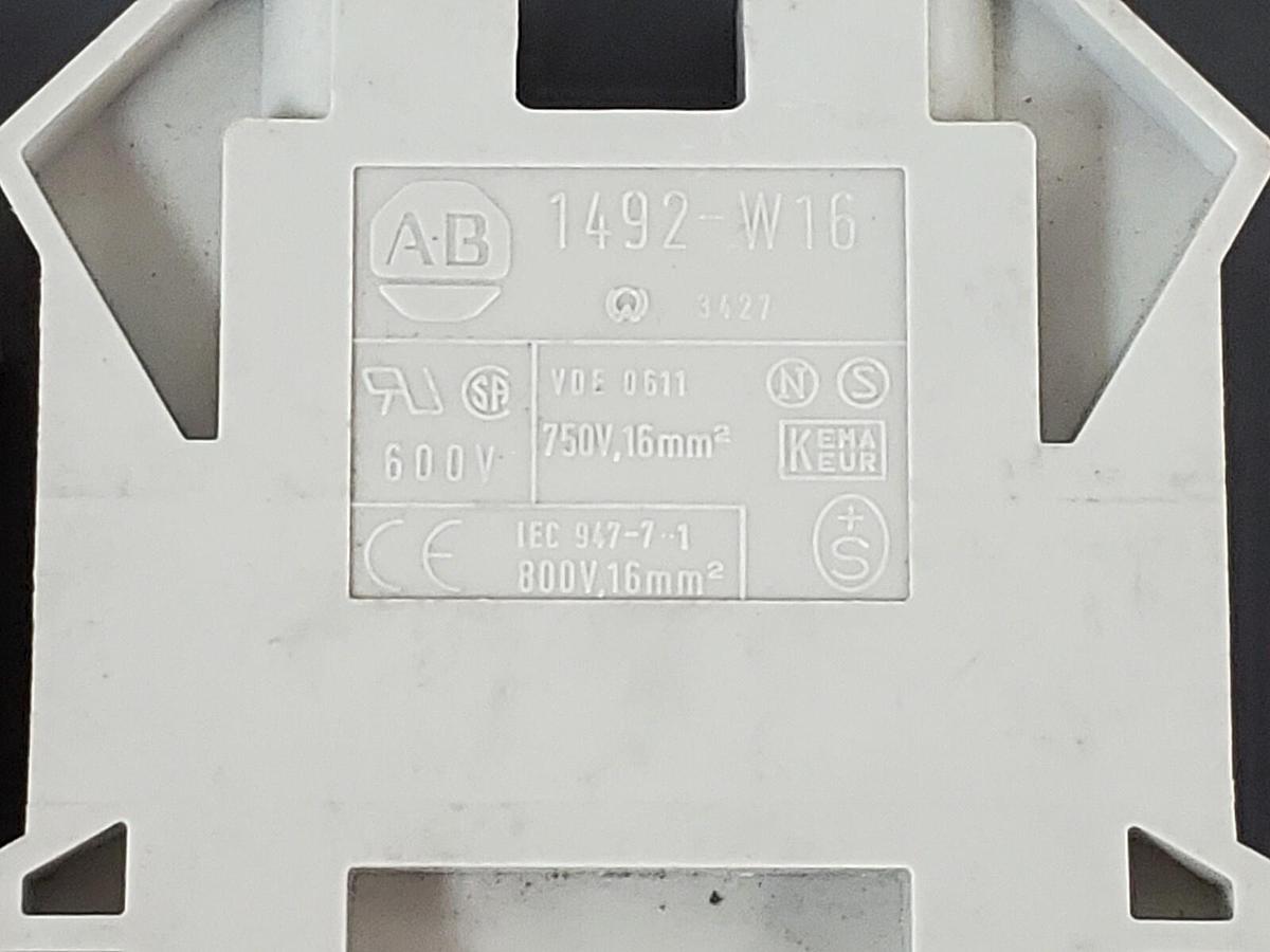 Used LOT OF 3 NEW ALLEN BRADLEY 1492-W16 TERMINAL BLOCK 16MM 800V GRAY, 1492W16