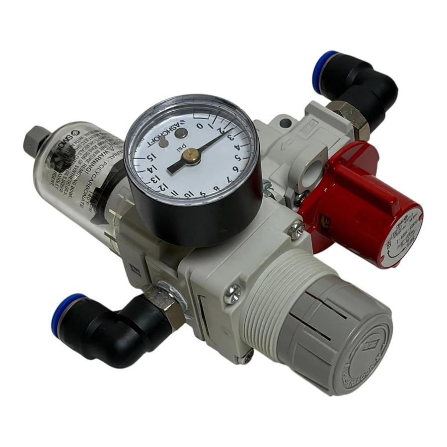 SMC AW20-N02G-Z-A Filter Regulator VHS20-N02B-Z Lockout Valve Ashcroft Gauge
