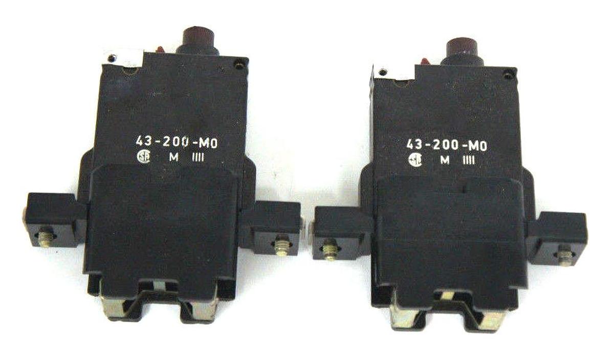 LOT OF 2 NEW ETA MAGNETIC 43-200-M0 CIRCUIT BREAKERS 250VAC 43200M0