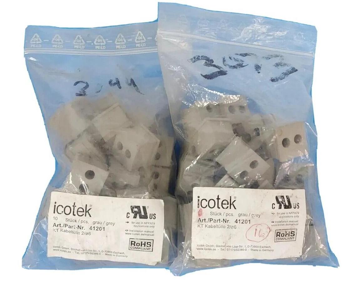 Used LOT OF 43 NEW ICOTEK 41201 KT 2/Ø6 GREY