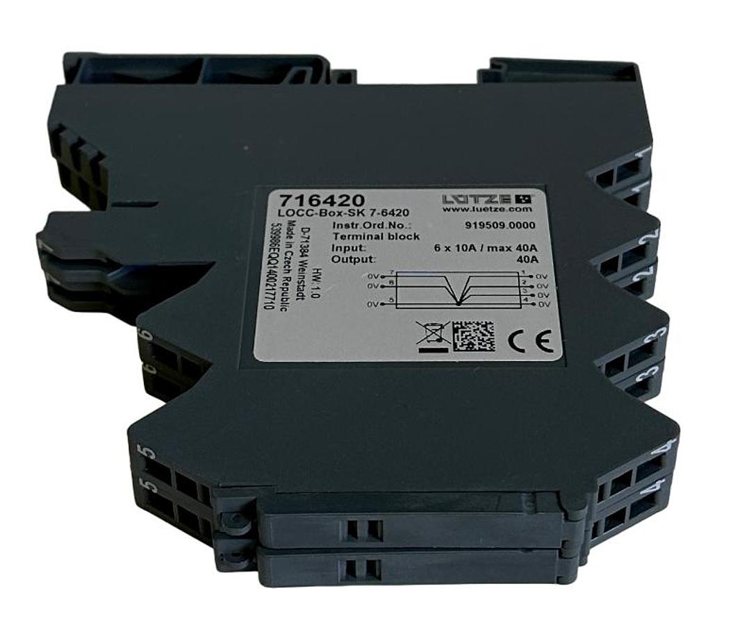 Used 2 NEW LUETZE 716420 TERMINAL BLOCK LOCC-Box-EK 7-6420 / 76420 (BOX OF 2)
