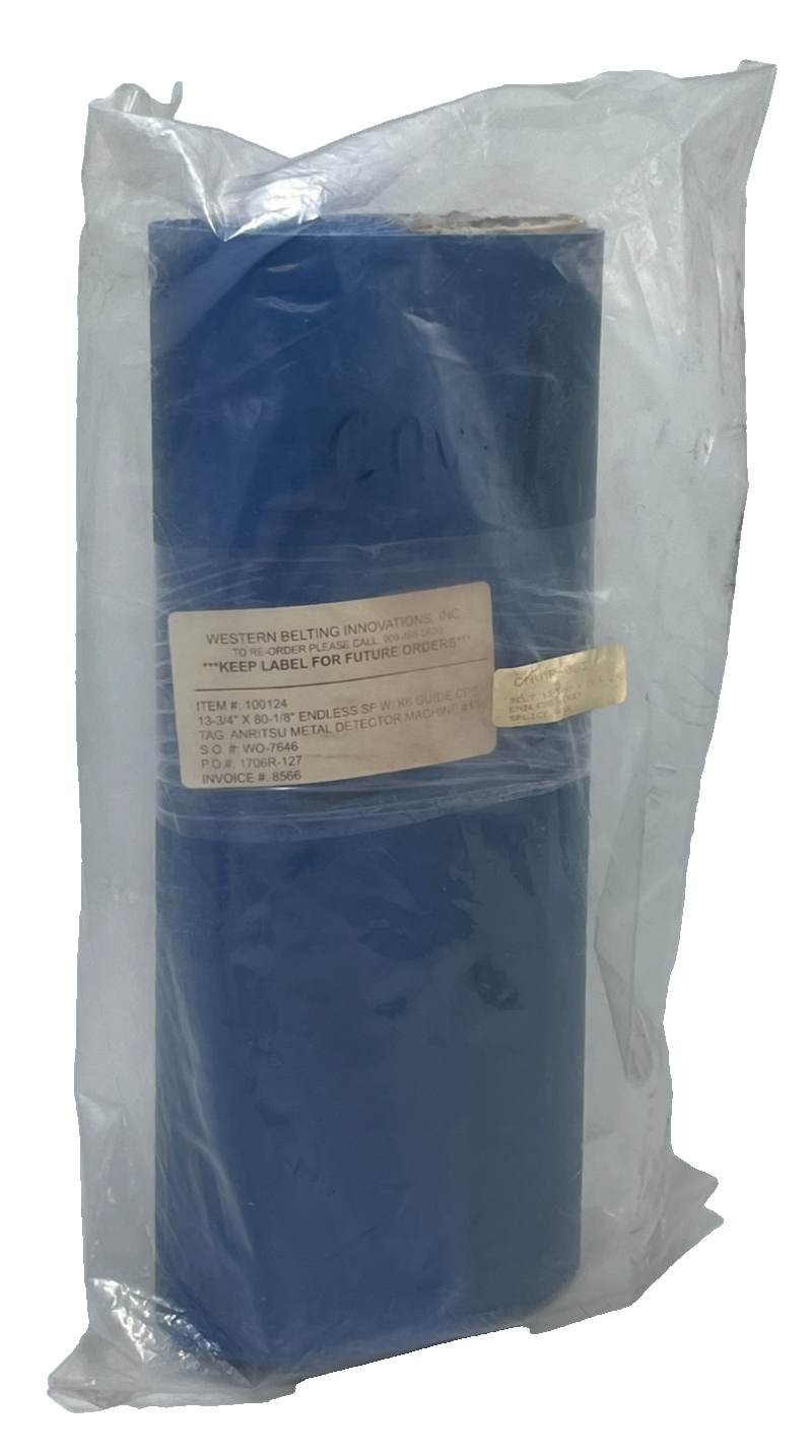Used Western Belting 100124 Blue Endless SF Conveyor Belt 13-3/4" x 80-1/8" - NSMP
