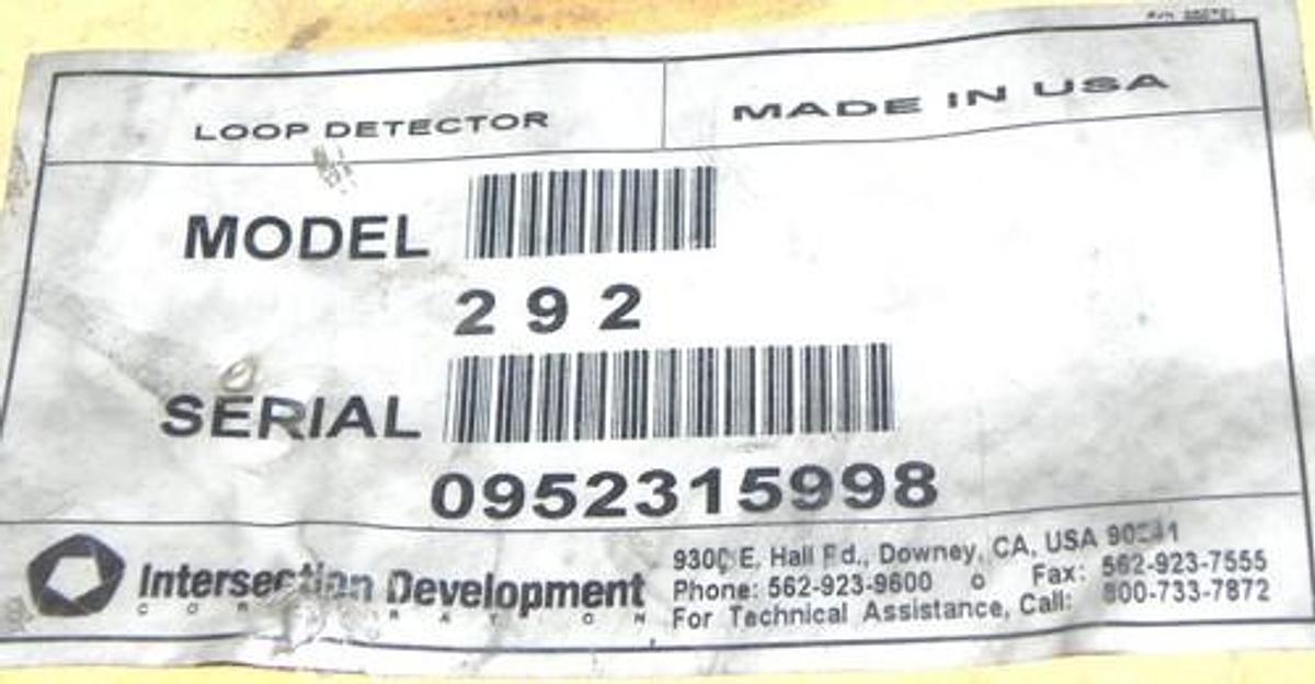 Used NEW DETECTOR SYSTEMS 292 LOOP DETECTOR IDC DS 100972