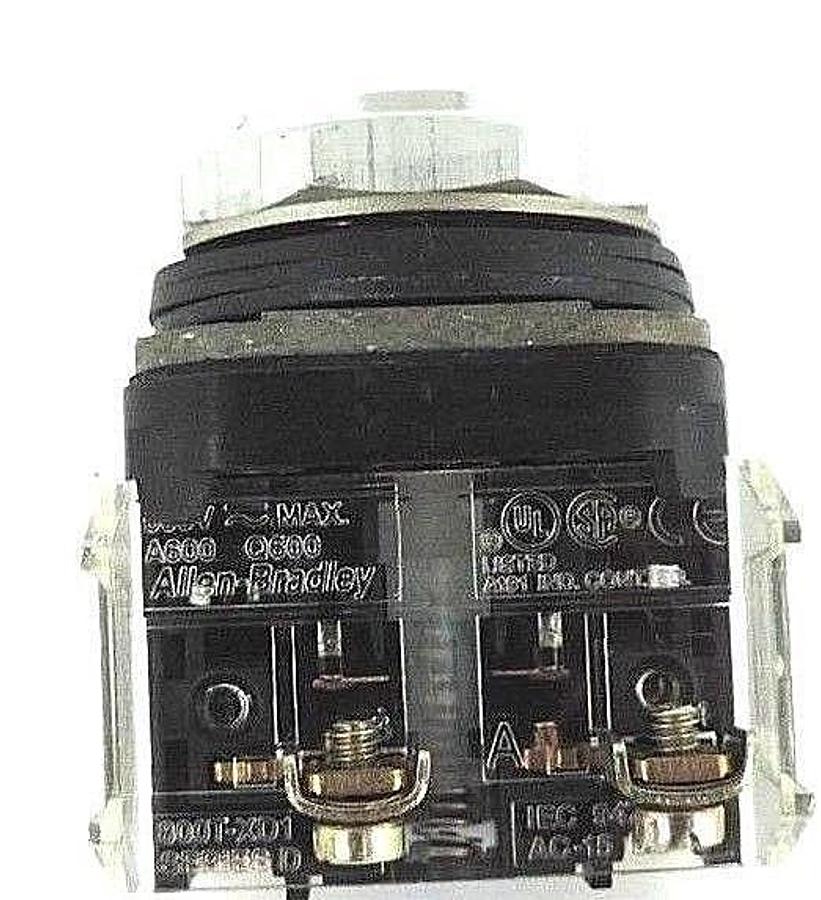 Used ALLEN BRADLEY 800T-A PUSHBUTTON 800TA, SER. T W/ 800T-XD1 SER. D CONTACT BLOCK
