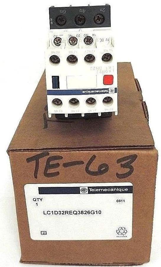Used NIB TELEMECANIQUE LC1D32REQ3826G10 CONTACTOR 575VAC 32AMP IEC +OPTIONS