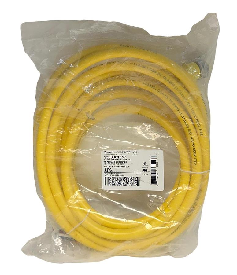 NEW WOODHEAD BRAD 1300061357 / 105001A01F1501 5P CORDSET REPLACE 41372SS-90 NSFS