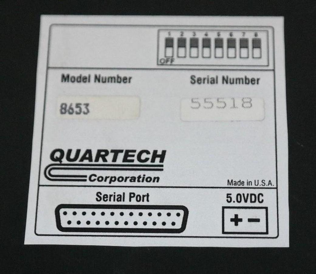 Used NIB QUARTECH 8653 PLC PROGRAMMING INTERFACE 16-KEY 5VDC