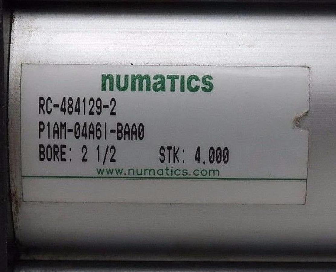 Used NUMATICS RC-484129-2 CYLINDER P1AM-04A61-BAA0 BORE: 2 1/2 STK: 4.00