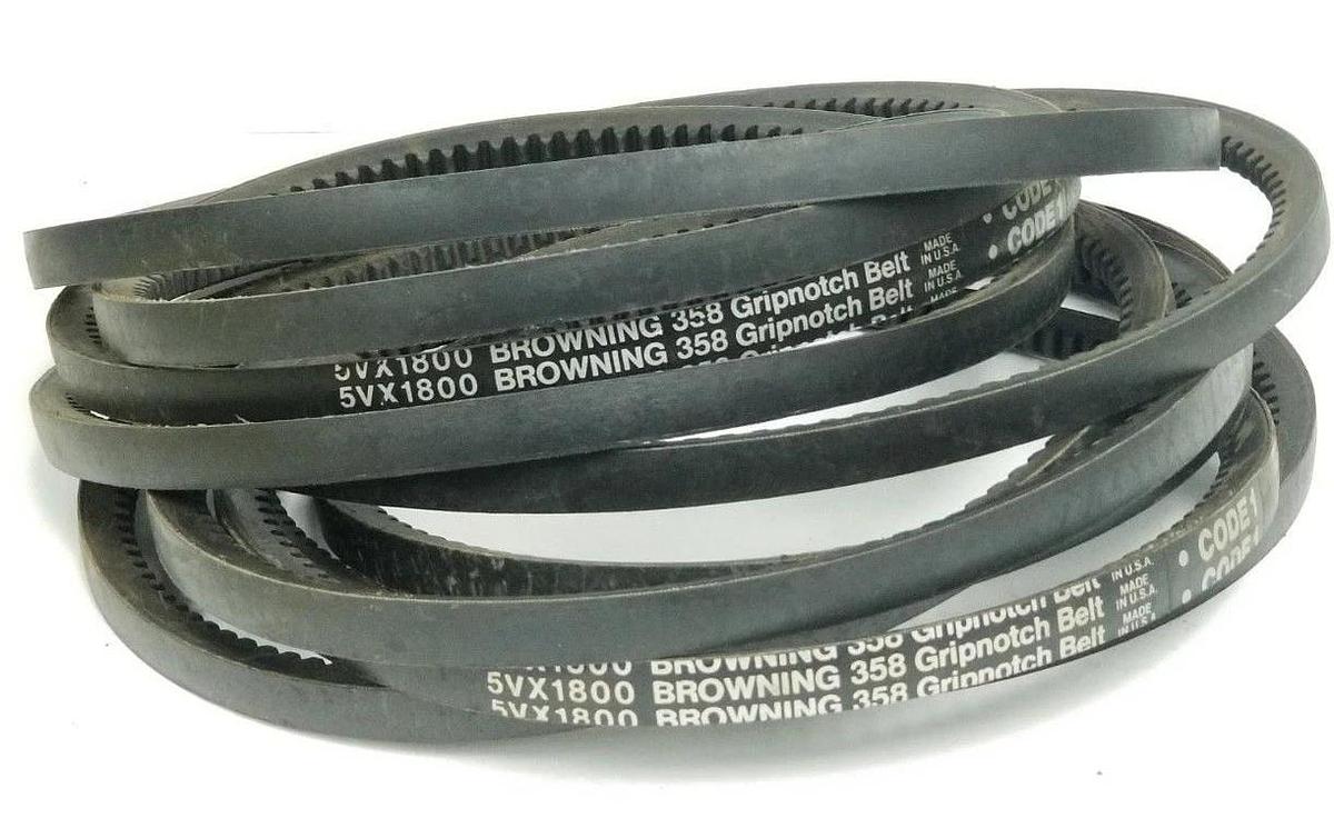 Used LOT OF 2 NEW BROWNING 5VX1800 GRIPNOTCH BELTS 358 COGGED V-BELT